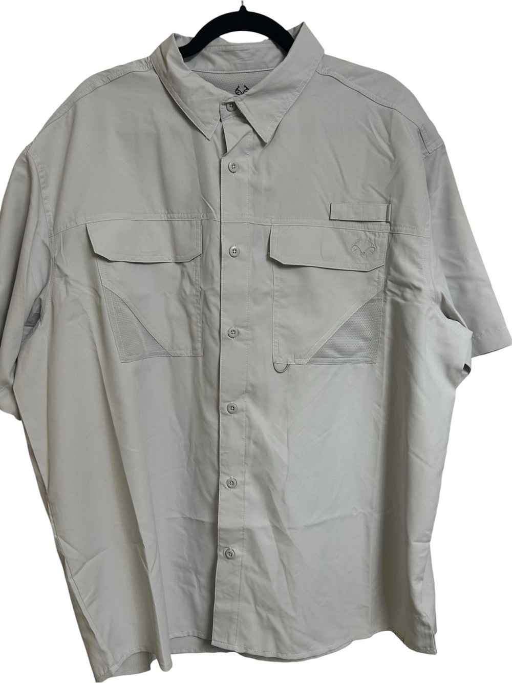 Realtree Fishing Light Gray Short-Sleeve Button Fishing Shirt